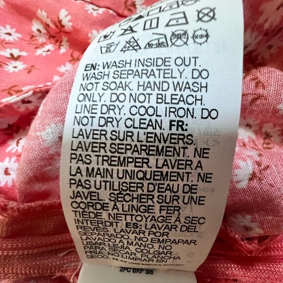 BillaBong x Salty Blonde Upside‎ Skirt Size 30 Color Peach Out Cotton/Linen - Picture 9 of 10